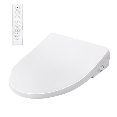 Bidet Toilet Seat, Electric Ecoseat, Elongated Smart Heated Toilet Seat with Endless Warm Water, EWATER Wand Cleaning, Wireless Remote, Self-Clean Adjustable Nozzle, Easy Installation