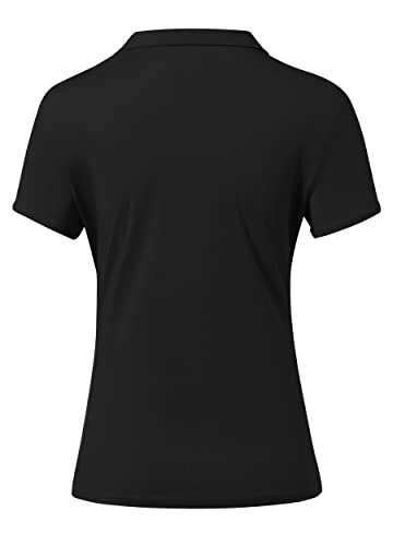 Willit Women's Tennis Shirts Quick Dry Golf Polo Shirts Short Sleeve Active Workout Shirts Upf 50+ Running Tops Black Xl #TOP1