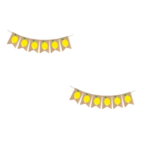Veemoon Lemon Burlap Garland Banner for Summer Decor - for Parties and Celebrations