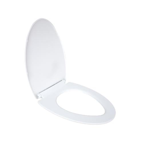 Asiento de Inodoro con Cierre Lento, Fabricado en Plástico Reistente Color Blanco con Kit de Instalación.