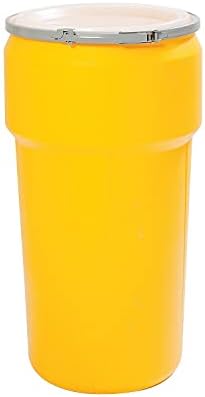 Eagle 20 Gallon Lab Pack Barrel Drum with Metal Lever Lock Band, Yellow, 1623M