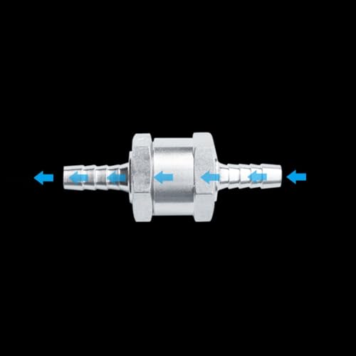 NiuLumea Válvula de retención de 1 vía de 6 mm, 8 mm, 10 mm, 12 mm, aleación de aluminio, válvula antirretorno para manguera de tubo de agua, presión de 02-6 bar para rango