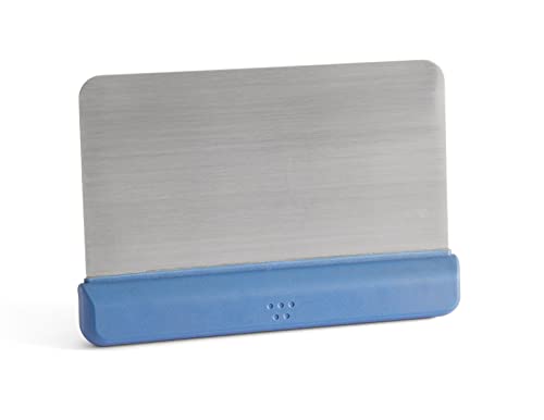 Misen Stainless Steel Bench Scraper - Versatile Food Scraper with Blue Handle - Ideal for Kitchen, Pastry & Dough - Durable Cutting Board Scraper Tool for Effortless Transfer into Pots & Pans - Blue