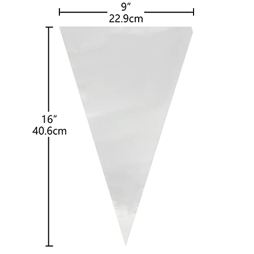 Keenpioneer Piping Bag - Disposable Cake Decorating Bag, Pastry Bag 56 Count, 16 inch, Clear