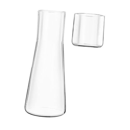 Lurrose 透明ガラス製冷水ポット 大容量耐熱ウォータージャグ カップ付き 家用飲料容器 キッチン用おしゃれ水差し