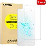 [2 Pack] Sony Xperia XZ2 Screen Protector, KATIAN HD Clear Protector [Anti-Scratch] [Anti-Fingerprint] [No-Bubble] [Case-Friendly], 9H Hardness Tempered Glass Screen Film for Sony Xperia XZ2