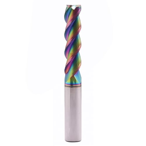 Image of 1 /2 inch 3 Flute 45 Solid Carbide Long End Mill for Aluminum, DLC Coated | 45 Helix, 1 /2 inch Cutting Dia, 1 /2 inch Shank Dia, 2 inch LOC, 4 inch OAL, for Milling Aluminum and Copper, Square End