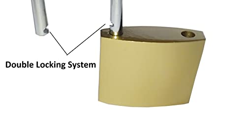 Image of 63 MM Lock And Keys For Home Door Room House ETS, Suitable For Medium Purpose Like Pet Doors Shutters Gates, Lock Size 63Mm Hardened Shackle Double Locking System Padlock, Gold