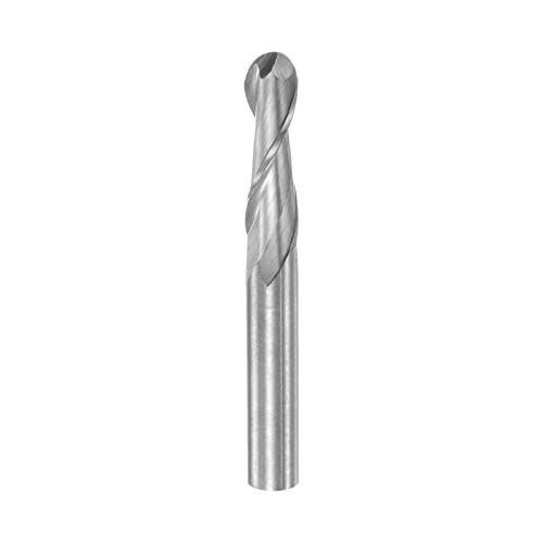 Image of HARFINGTON Ball Nose End Mill 6mm Diameter 22mm Cutting Length 6mm Shank High Speed Steel 2 Flutes Spiral Upcut CNC Router Bits