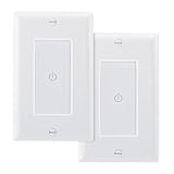 Wengart Touch Light Switch (2-Pack), Capacitive Modern Wall Switch with Soft LED Indicator, ETL Listed 15-Amp Touchscreen Wall Plug for LED & Incandescent, Neutral Wire Required, White