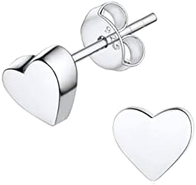 Heather Needham Sterling Silver Heart Earrings - SIZE: 4mm x 1.5mm thick (nice quality not thin). Gift Boxed heart stud earrings. 5170/B41HN