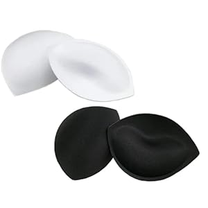 LUOXIAQIFEI 2 paar beha-inzetstukken, beha-pads, bikini-ondergoed, inzetstukken, wit, zwart