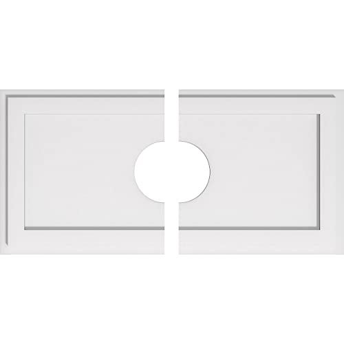 Médaillon de plafond 2 pièces 32" Ekena Millwork blanc pour grand lustre - 2