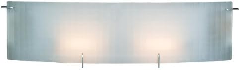 Oxygen - Vanity - Chrome Finish - Checkered Frosted Glass Shade