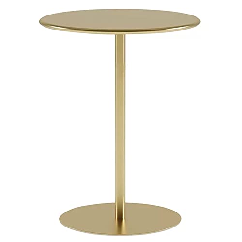 Mesa de centro redonda metálica de 60x72 cm para salón jardín y patio exterior 2