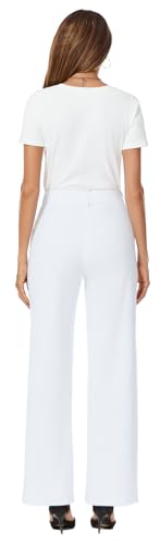 Womens Wide Straight Leg Pull-On Trousers Casual Slacks Dress Pants with Pockets2