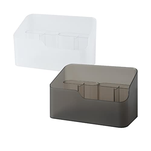 Ailelan Cosmetics Organiser, 2 Pack Makeup Organiser Storage Box with Detachable Makeup Brush Holder