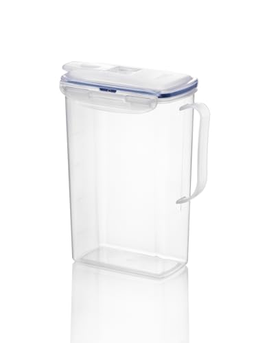 LocknLock Aqua Fridge Door Water Jug | Clear Pitcher | BPA Free Plastic Pitcher with Lid | 2 Quart Pitcher with Lid for Water, Juice, Tea & More Beverages, Clear
