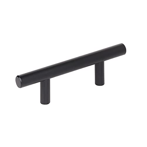 Image of Amerock Bar Pulls 2-1 /2 (64 mm) Center-to-Center Matte Black Cabinet Pull - 10 Pack | 2-1 /2 inch (64mm) Center-to-Center Mounting Distance and 4-7 /8 inches Overall Length, Durable Carbon Steel Cabinet Hardware