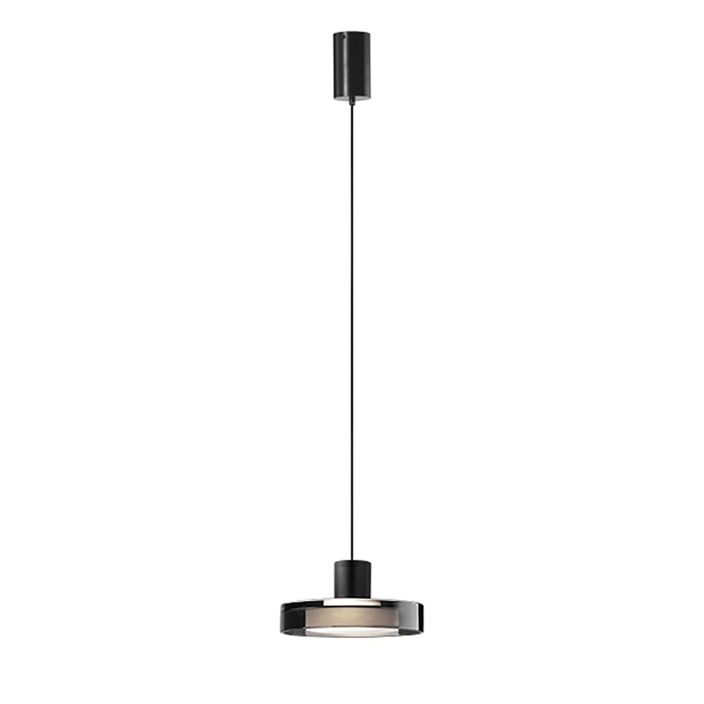 Lámpara colgante de luz natural LED 4000K en vidrio negro para salón de diseño moderno