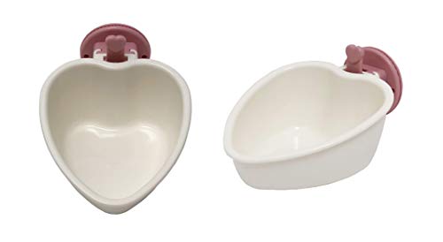 Choco Nose Patented Removable Heart Shaped Food Bowl For Dogs/Puppies/Rabbits/Cats/Guinea Pigs/Chinchillas/Birds -Water Dish For Small Pets Or Animals - For Wire Cages Or Crates 8 Oz, Pink (C607) #TOP6