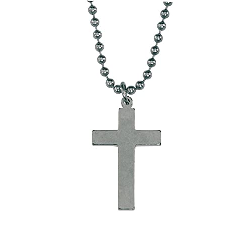 Plaque militaire américaine en croix acier inoxydable premium finition brossée