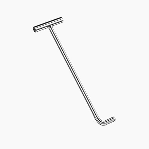 ZIMGOD Metal Manhole Lifting Puller for Septic Tank Lids, Multipurpose Lid Cover Lifting Keys with T Handle, Single Hook Tools for Opening Steel Grates(50cm (19 3/4