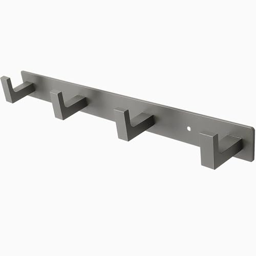 Image of Coat Rack, Heavy Duty Stainless Steel 4 Tri Coat Hook Hanger, Wall Mounted Storage Wall Hooks, Rustic Clothes Hook /Key Hook Rail for Bathroom Kitchen Entryway(4 Hook Grey)