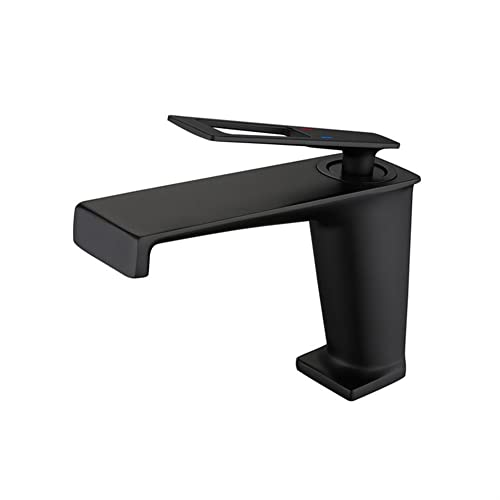 Robinet de mélangeur de lavabo noir chaud et froid pour cuisine moderne - 2
