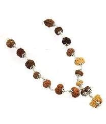 The Gallery of Gemstones Sarva Siddha Mala Natural Beads 1 to 14 Face Rudraksha with Gouri Shanker & Ganesh