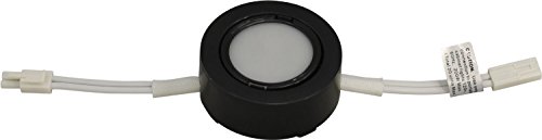 Image of 3 LED Puck Light Kit - Black Cover with Warm White Light (3,000k) - Under Cabinet and Furniture - 120v /110v - Dimmable - Line-Voltage (No Transformer Needed) (Warm White Light /Black Cover 3 Pack)