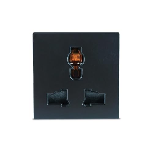 Image of MX 3-Pin Universal Power Socket with Safety Shutter - 13A 125V Modular Socket (45x45 mm) for Home & Office | Universal Plug Compatible