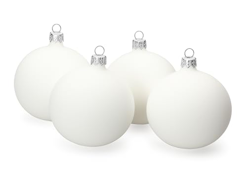 Sikora Essentials Klassische Christbaumkugeln aus Glas - matt - 6...
