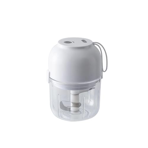 Triturador de ajo eléctrico inalámbrico de 300 ml, picadora de carne, trituradora de verduras, herramientas de cocina (blanco, 300 ml)