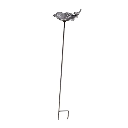 Mangeoire à oiseaux avec piquet de clôture et bol à fleurs rétro - 7