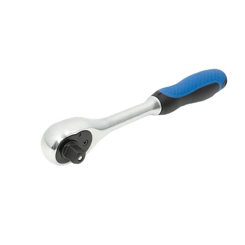 Image of Taparia 3 /8 inch (9.5mm) Square Drive Ratchet Handle (B715)-Compatible w / 3 /8 inchSquare-Drive Socket and Accessories-Reversible Action for All-Sizes, Ergonomic Grip-Automotive, Industrial