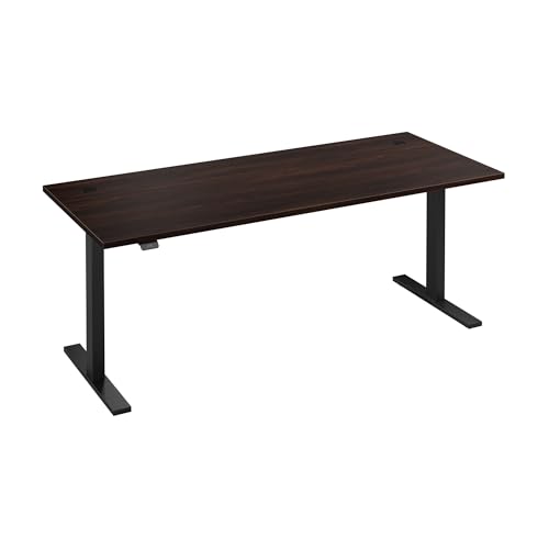 Bush Business Furniture 72-inch Electric Height Adjustable Standing Desk, Ergonomic Sit-Stand Computer Table for Home and Professional Office, Move 60 Series, Black Walnut with Black Base