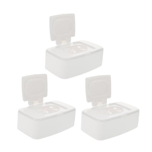 MUCKLILY 3Pcs Portable Wipe Dispenser with Lid Refillable Wet Tissue Box Holder for Home Bathroom and Travel Versatile Container for Makeup and Daily Use