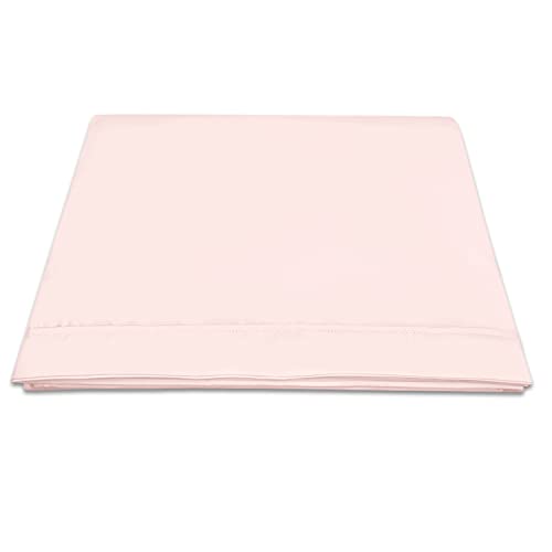 Pizuna 100% Cotton Flat Sheets Double Light Pink, 400 Thread Count Long Staple Cotton Bed Sheets Double 230x280 cm