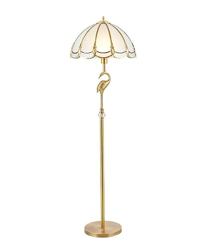 DANNMPX Lampara Pies Lámpara De Pie Moderna Latón, Pantalla Cristal, Poste Alto, Lámparas para Sala Estar Y Dormitorios De Salon