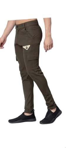 GenericRadhika Enterprises |RE-10Cargo| Men's Casual Regular Fit Cargo for Men & Boys|Men's Dry Fit Cargo (XXL, Sega Green)