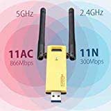 RTL8812AU USB 3.0 WLAN Adapter 1200Mbps 2.4GHz（300Mbps） 5GHz （867Mbps） USB 3.0, 802.11 abgn+ac, MIMO 2x2 WiFi USB Adapter for Kali Linux/Windows XP/Vista/7/8/8.1/10 (32/64bits) MAC OS X/Monitor injec