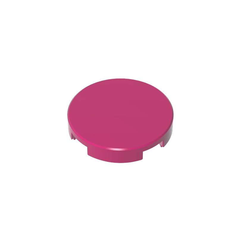 Gobricks 14769 Circular Plate Tile Round 2x2 with Bottom Stud Holder 50 Pieces GDS-611 Compatible with Lego Building Blocks Color:Magenta — image 1
