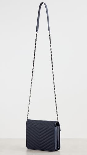 WHAT GOES AROUND COMES AROUND Women's Pre-Loved Chanel Caviar Chevron Wallet On Chain, Navy, Blue, One Size3