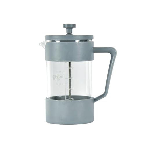 Image of THE BEAN CO French Press Coffee Maker 600 ml | Heat Resistant Borosilicate Glass | 4 Level Filteration (Grey)