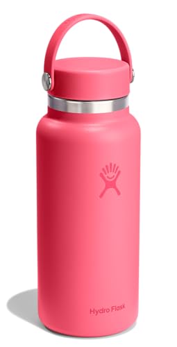 Image of Hydro Flask Water Bottle - Insulated Stainless Steel - Wide Mouth Flex Lid, Non Spill, Leakproof and Refillable in 32 Oz Popstar Pink