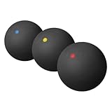 DECORNIJIA Lot de 3 Balles d'Entraînement Squash en Caoutchouc à Rebond Élevé Points S...