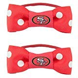 Littlearth NFL Bow Pigtail Holder [Set of 2] NFL Team: San Francisco 49ers
