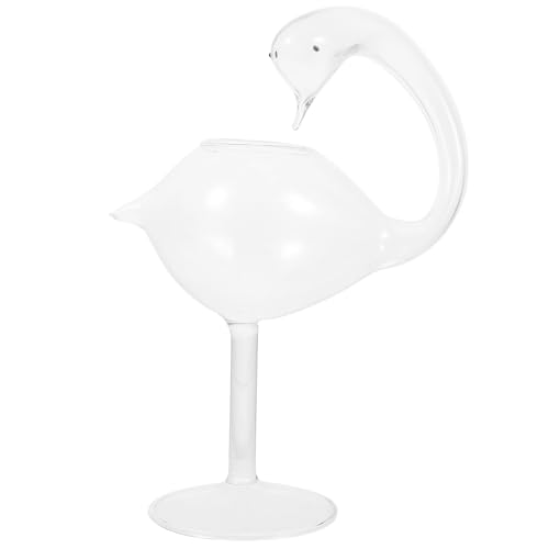 SMASOLO Bicchiere da Cocktail Alto in Vetro a Forma di Cigno 178 Ml con Cannuccia Bicchiere da Mojito e Martini per Bar Ristoranti e Feste