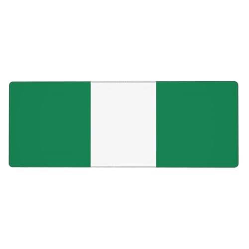 KKAFGBV Grand tapis de souris de jeu imprimé drapeau du Nigeria - 11,8 x 31,5 pouces antidérapant et imperméable pour clavier, ordinateur